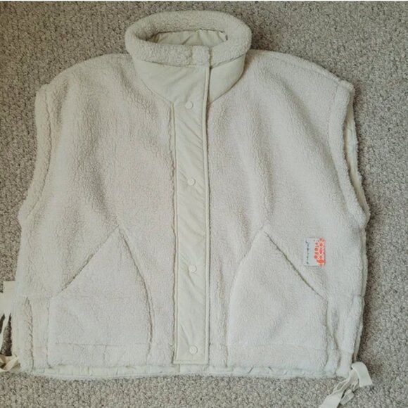 Free People NWT Movement Scout It Out Fleece Vest Oversized Ivory size L - Picture 5 of 5